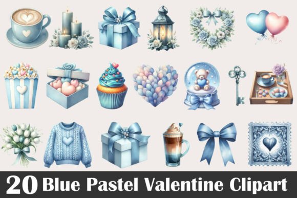 Download Blue Pastel Valentine Clipart - Pastel valentine clipart Collection
